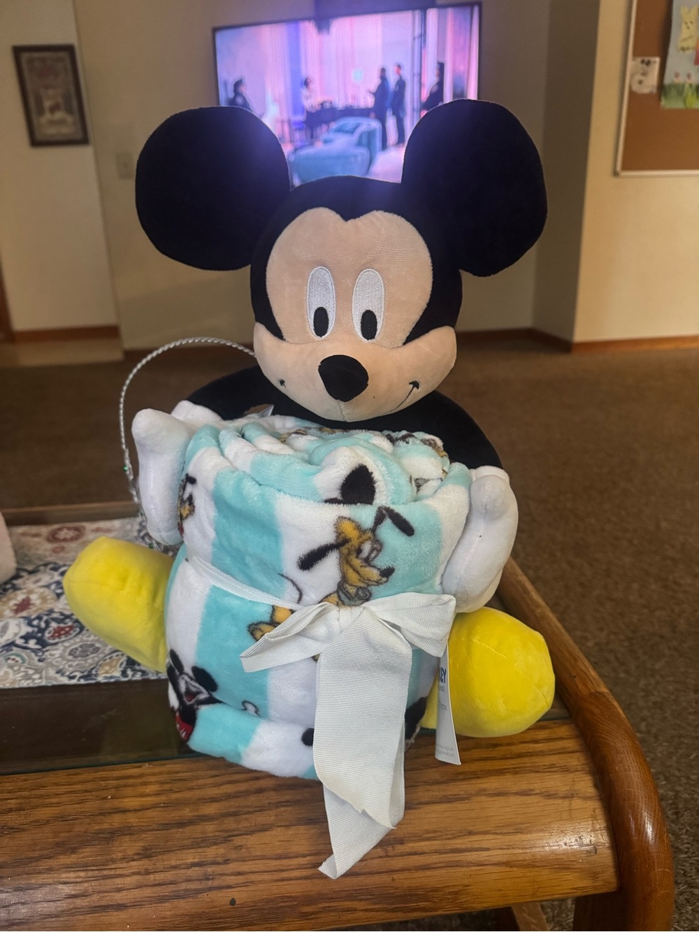 Mickey Mouse Plush with Blue Character Print
